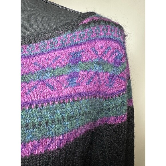 Lauren Ralph Lauren Fair Isle Merino Wool Blend Open Knit Sweater Women's LARGE - Picture 6 of 11